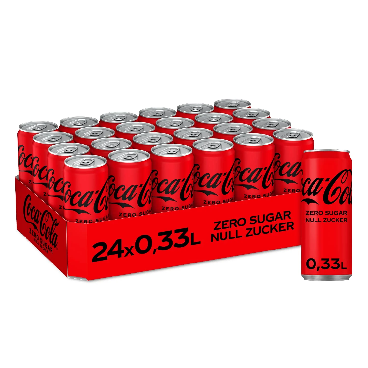 Coca-Cola Zero Sugar – Caffeinated Soft Drink with Original Coca-Cola Flavour – Zero Sugar and No Calories – in Stylish Tins (24 x 330 ml)