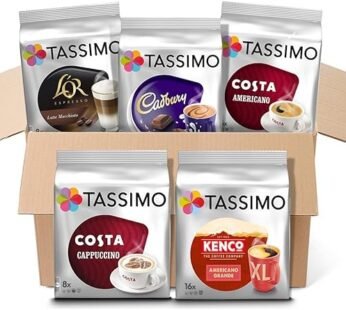 Tassimo Costa Multi Flavor Coffee Pods x16 (Pack of 10, Total 160 Drinks) 1440 gms