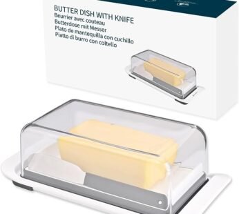 KITCHENDAO Butter Dish with Lid, Plastic Plastic Fridge Door, Large Capacity, Dishwasher Safe, Butter Dish Butter Container for 2 Bars East Coast/West Coast/Kerry Gold Butter