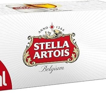 Stella Artois Premium Lager Beer Can, 18 x 440 ml